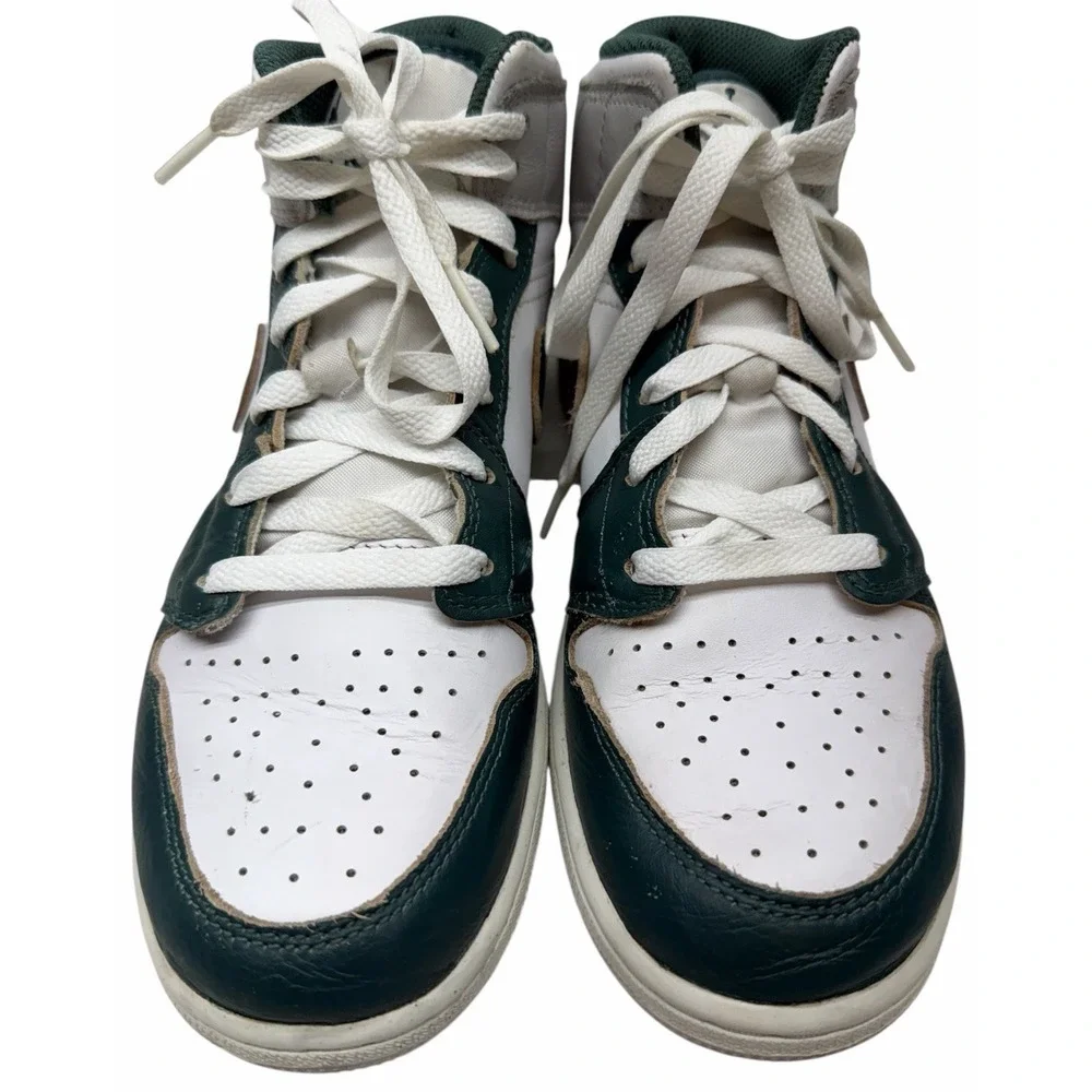 Air Jordan 1 Mid Oxidized Green Size 6.5 Y GSSneakers Grey White 2024 FQ8088-103